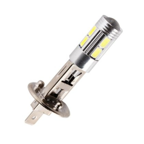 Bec cu dioda H1 cu 8 diode si unu de 3W inainte cu o lupa OEM H1L3W