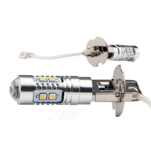 Bec cu dioda H3 10W cu 10 diode 2323 si o lupa OEM H310WC
