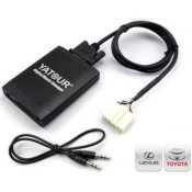 USB / MP3 audio interface cu Bluetooth* pentru TOYOTA AVALON, AVENSIS, CAMRY, CELICA, COROLLA, HIGHLANDER, LANDCRUISER, RAV4, TACOMA, TUNDRA, YARIS / LEXUS ES, GS, GX, IS, LS, LX, RX, SC - с 5+7 port de pini OEM DCTOY1