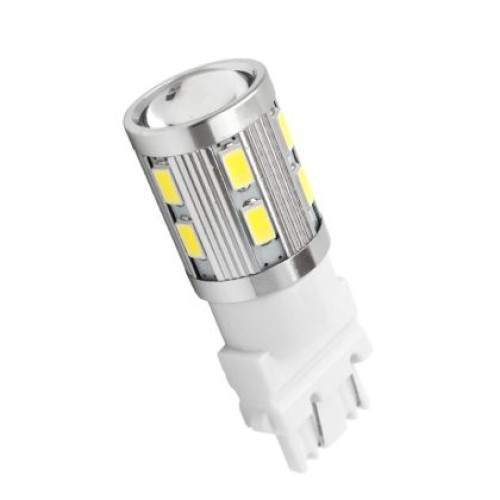 Bec cu dioda de tip T25 3156 CANBUS cu 16 SMD diode 5630 si lupa - lumina unica - alba OEM T2516SW