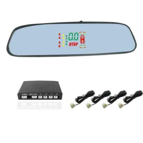 Senzori parcare auto cu afisaj in oglinda si camera marsarier - 4 senzori WIRELESS OEM XS314-W