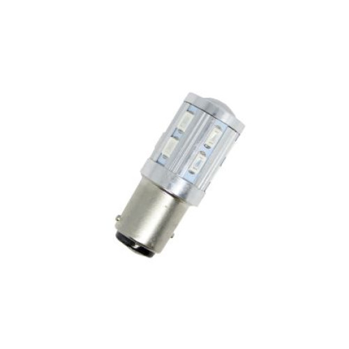 Bec cu dioda BA15S cu 16 diode ultra luminoase si o lupa lumina unica Rosie OEM BA15S16SMDR1