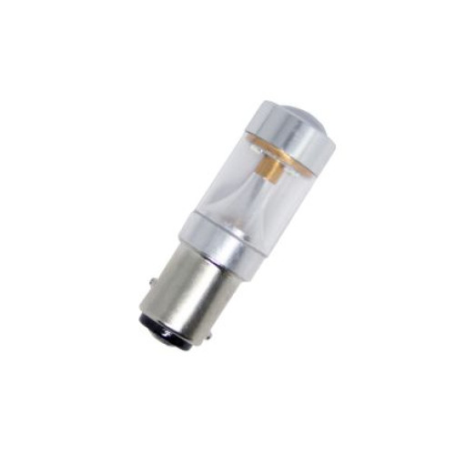 Bec cu dioda tip BA15S cu 6 diode 2323 si reflector - lumina unica Alba OEM BA15S623W