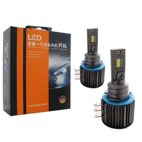 Led becuri H15 model A60  pentru faruri - 20000 lumen 55W - Canbus 6000K - +1400% OEM H15W55