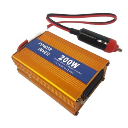 Invertor de tensiune 12-220V - putere  200W OEM BAC-2603