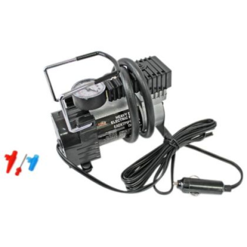 Compresor auto portabil 12V, 120W cu manometru, priza bricheta  PL26017