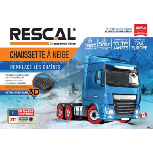 Set 2 bucati lanturi Rescal 3D pentru zapada textile pentru camion și autobuz, 100% tractiune marimea - 160 RESCAL RX-160