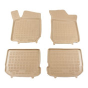 Covorase auto cauciuc pentru Golf 4 / Bora / Beetle / Jetta / Skoda Octavia 1 (1997-2010) / Seat Leon / Seat Toledo (1999-2005) - tavite bej - set 4buc., marca Rezaw-Plast REZAW-PLAST 200201B