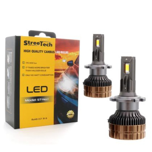 Bec led auto D1S / D2S / D2R / D3S / D4S STN1  pentru faruri - 160 000 lux 12V / 55W - Canbus 6000K - 1600% mai multa lumina STREETECH D2STN1