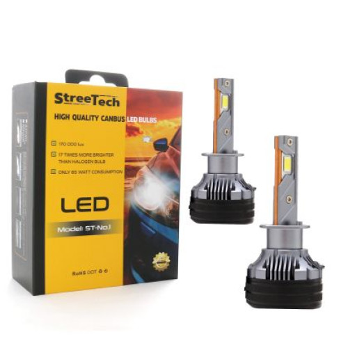 Bec led auto H1 Streetech STN1 pentru faruri - 150 000 lux 65W - Canbus 6000K - 1700% mai multa lumina STREETECH H1STN1